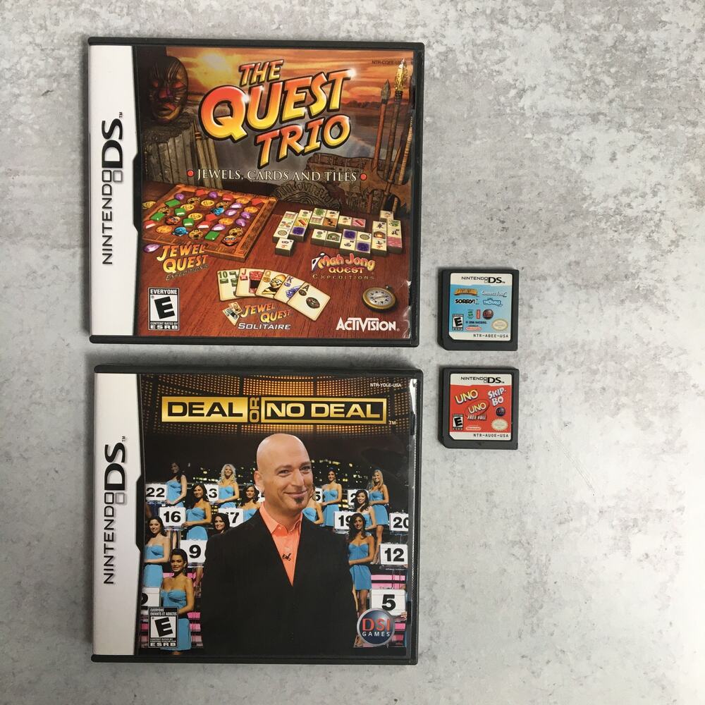 Nintendo DS Bundle Games Deal or No Deal Quest Trio Uno Skipbo Battleship Sorry